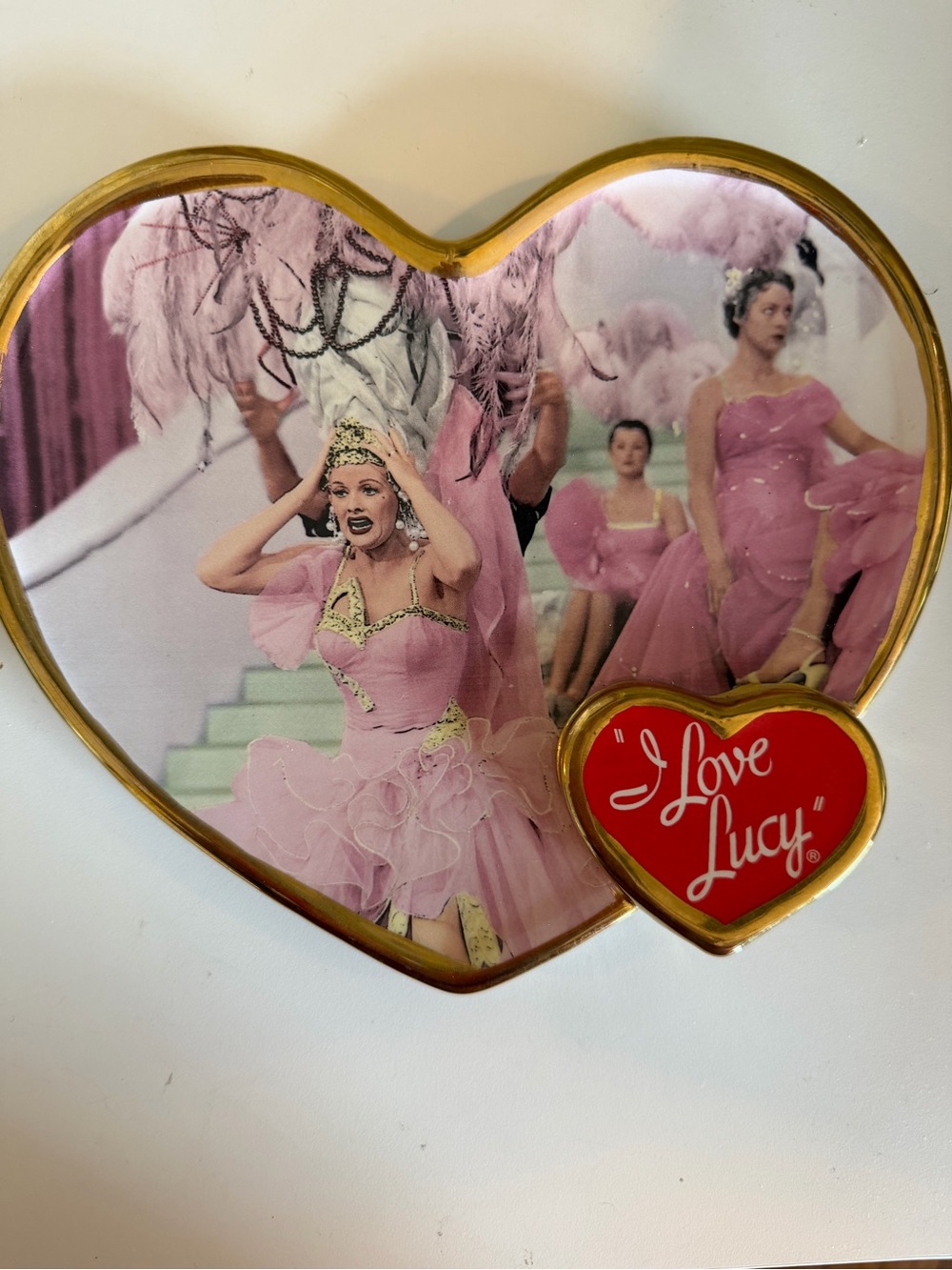 "I Love Lucy" Heart-Shaped Wall Art - Pink